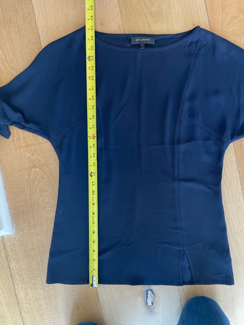 St. John Navy Dolman Sleeve Tunic Top - Picture 5 of 6